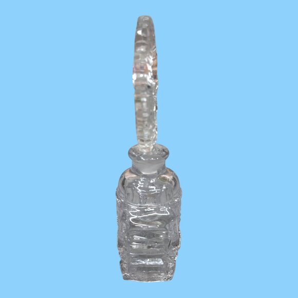 Vintage Art Deco Arch Shape Crystal Perfume Bottle Cut Glass Ornate Stopper 6" - Picture 4 of 6